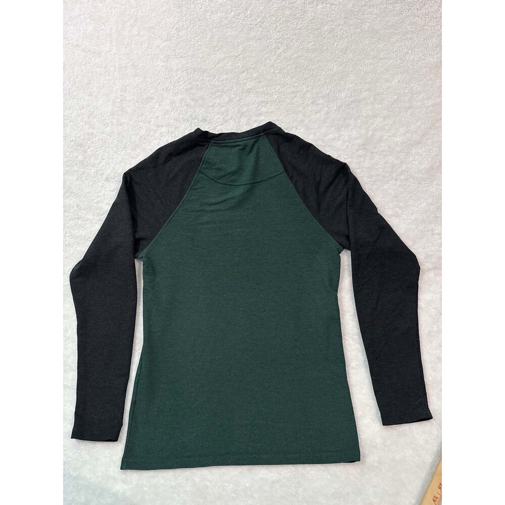 Orvis Activewear T-Shirt Mens S Green Color Black Crew Raglan Sleeve Stretch